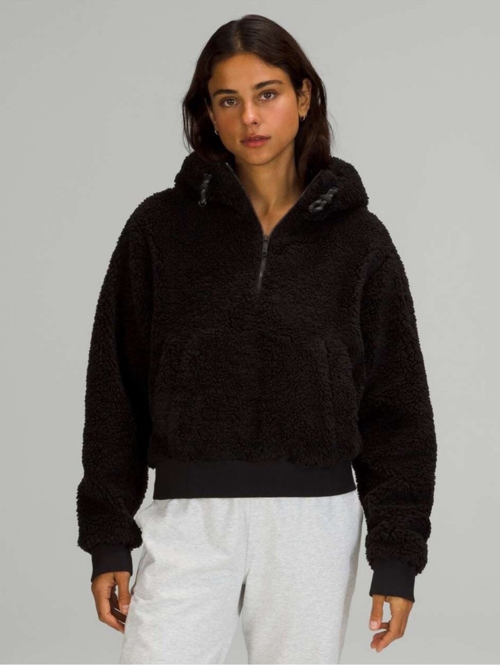 lululemon athletica Black Sherpa Half-Zip Hoodie